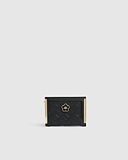 Black RI Embossed Medium Foldout Purse