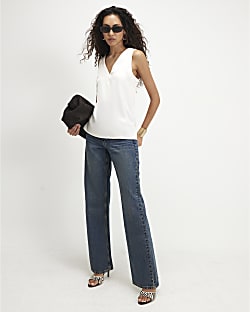 Cream V Neck Cami