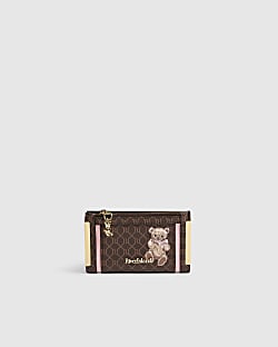 Brown Monogram Mini Teddy Bear Foldout Purse