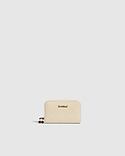 Cream Patent Monogram Medium Embossed Purse