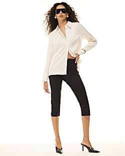 Cream Slimline Satin Shirt