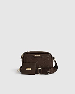 Brown Front Pocket Boxy Crossbody Bag