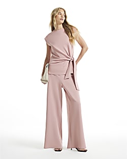 Pink Wide Leg Trousers