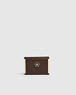 Brown Monogram Embossed Foldout Purse