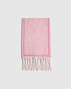 Pink Fluffy Knit Tassel Scarf