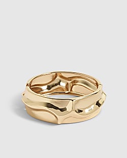 Gold Hammered Hinge Bangle
