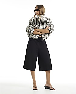 Black Poplin Culottes