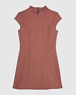 Petite Pink Cap Sleeve Mini Dress