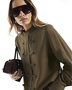 Khaki Military Frogging Blouse
