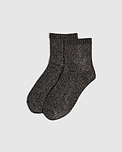 Silver Glitter Socks