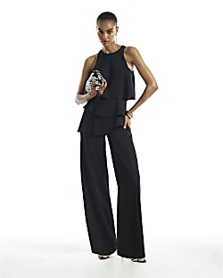 Black Overlay Jumpsuit