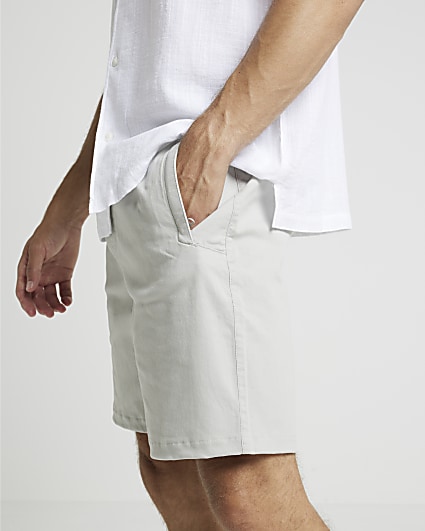 Grey regular fit pull on shorts