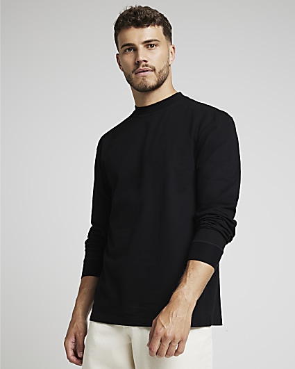 Black regular fit essential t-shirt