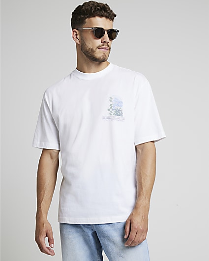 White oversized fit graphic print t-shirt