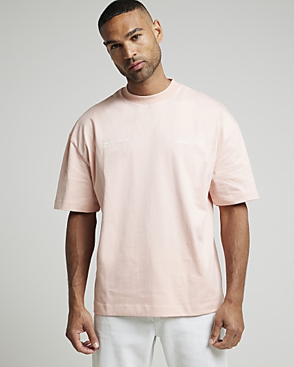 Pink Oversized Monte Cielo Graphic T-Shirt
