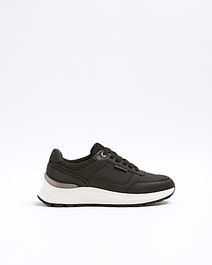Black panelled trainers
