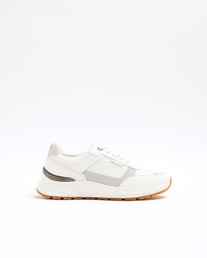White panelled trainers