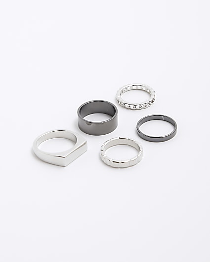 5PK silver colour chain link rings