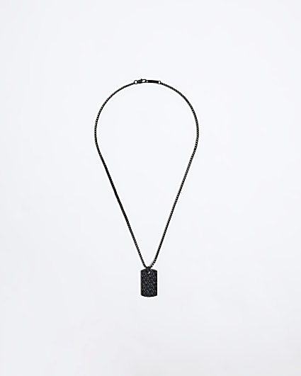 Black Dog Tag Necklace