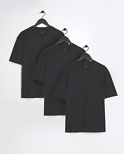 3PK black regular fit t-shirt