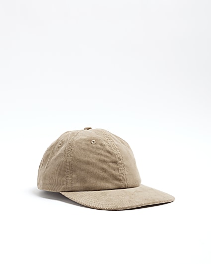 Stone corduroy flat peak cap