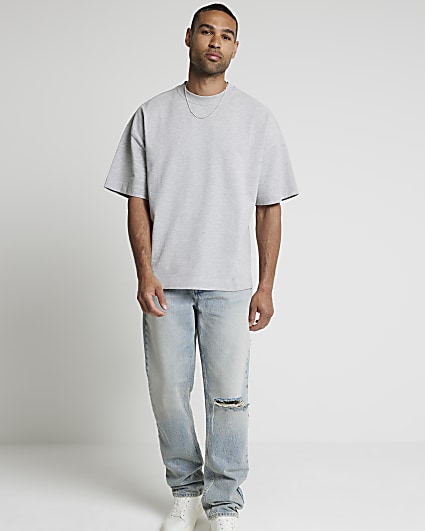 Grey boxy fit RI studio t-shirt