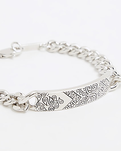 Silver Bandana ID Tag Bracelet