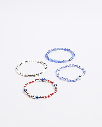 Blue Beaded Multipack Bracelets