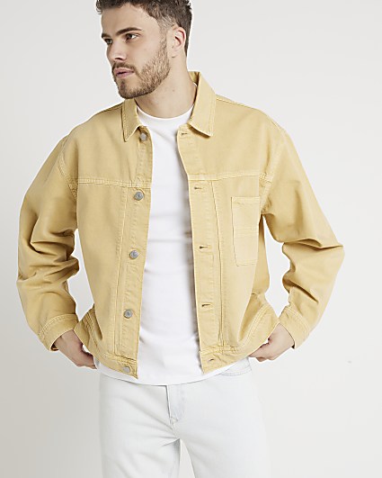 Yellow oversized fit denim jacket