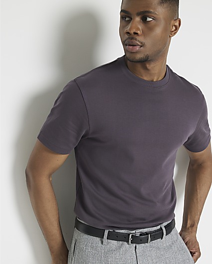 Purple slim fit RI studio t-shirt