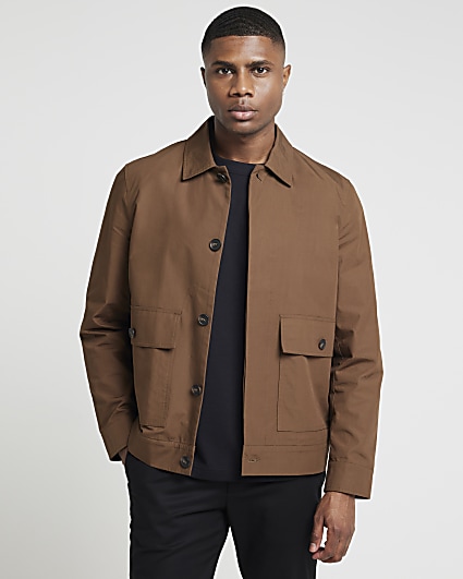 Brown Regular Fit Smart Chore Jacket