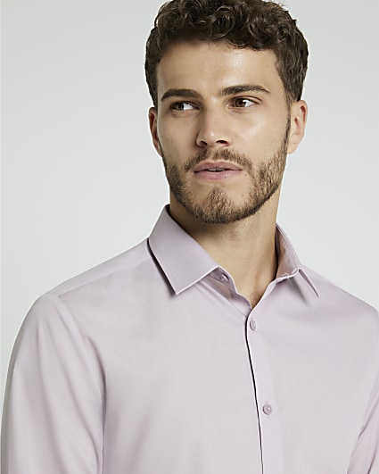 Purple slim fit smart shirt