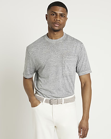 Grey regular fit burnout t-shirt