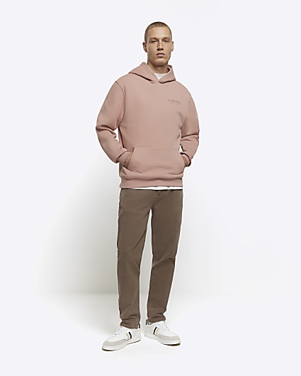 Coral regular fit graphic hoodie