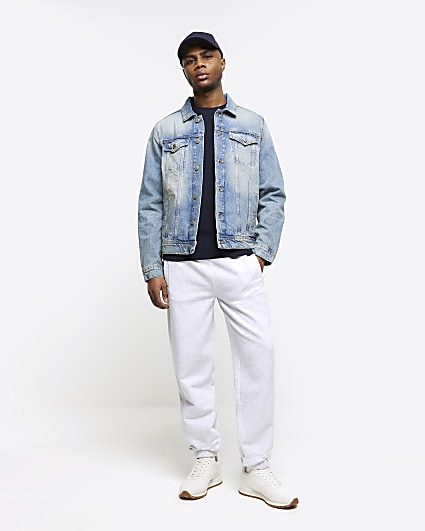 Blue regular fit denim jacket