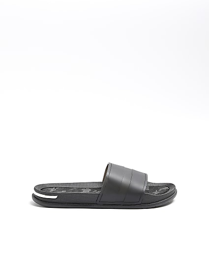 Black embossed strap sliders