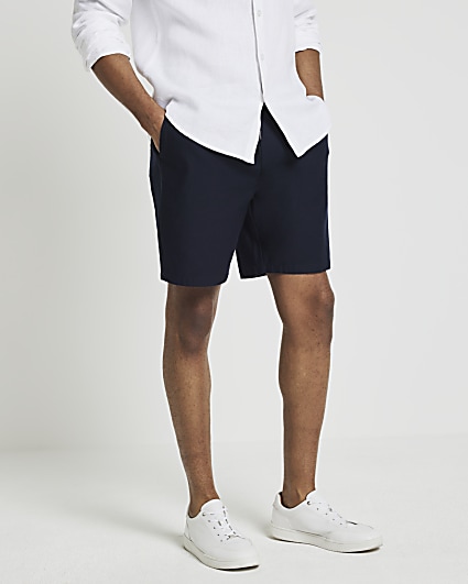 Navy regular fit pull on shorts
