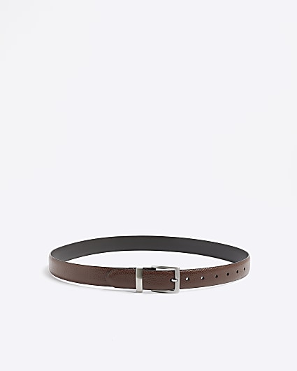 Brown leather metal kepper belt