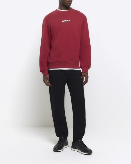 Red regular fit graphic sweatshirt