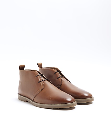 Brown leather chukka boots