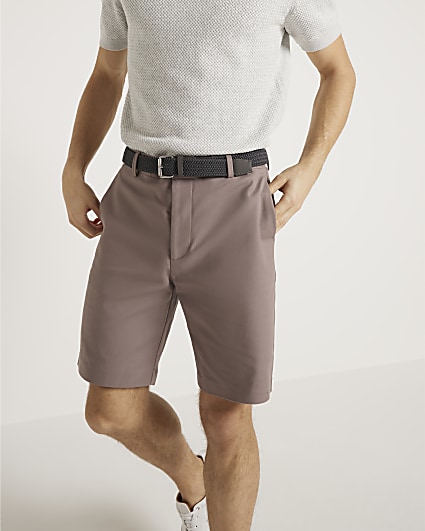 Purple slim fit chino shorts