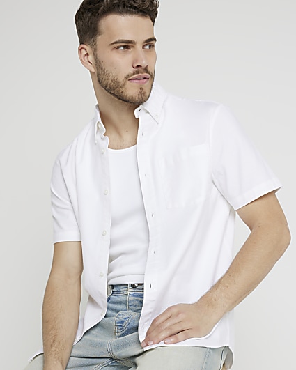 White regular fit laundered shirt