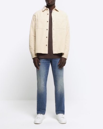 Stone regular fit corduroy overshirt