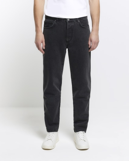 Black tapered fit jeans