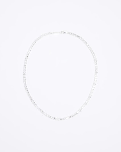 Silver plated diamante necklace