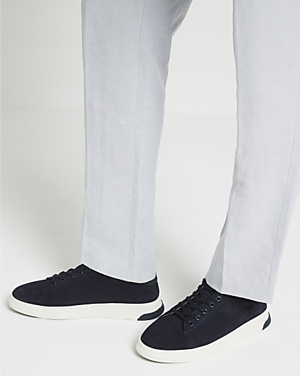 Navy suede trainers