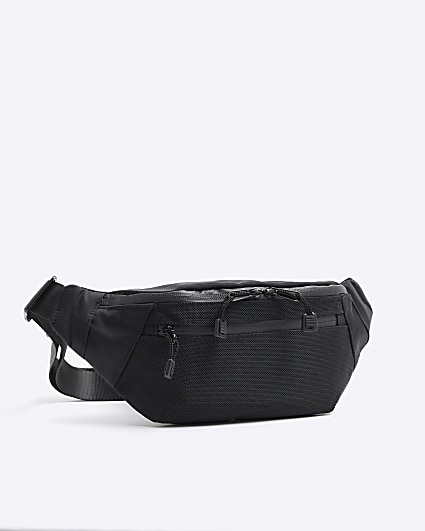 Black Double Zip Bum Bag