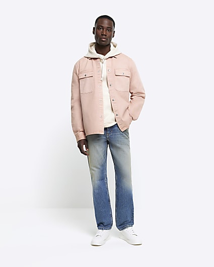 Washed pink regular fit overshirt