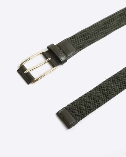 Khaki elasticated webbing belt