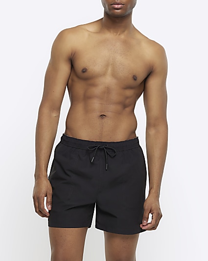 Black regular fit swim shorts